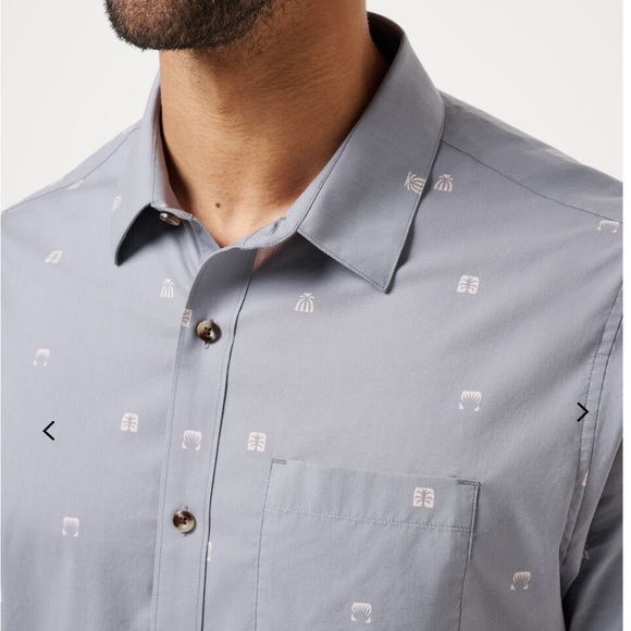 Travis Mathew Gray Casual Button Down Shirt - Picture 5 of 6